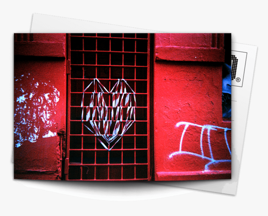 Post Card Caution Tape Heart, HD Png Download