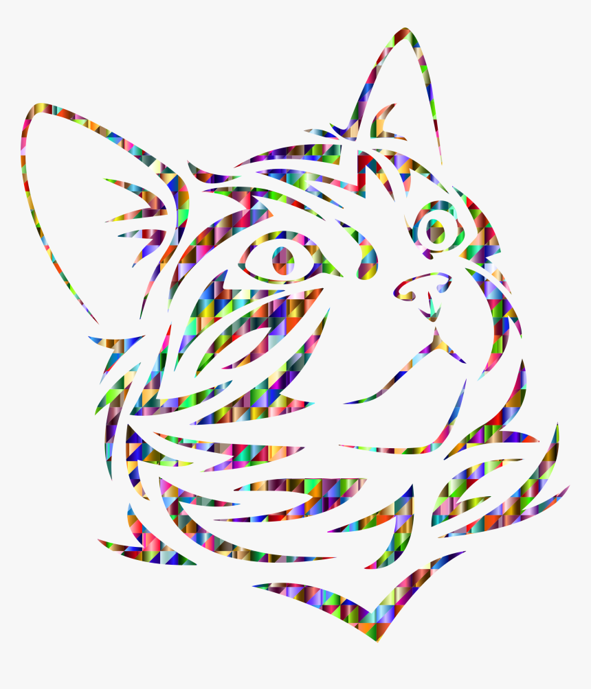 Chromatic Triangular Tribal Kitten Clip Arts, HD Png Download
