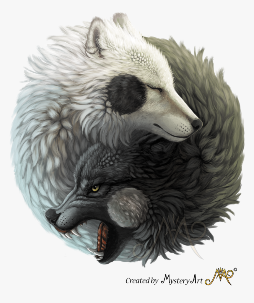 Yin Yang Png Wolf, Transparent Png