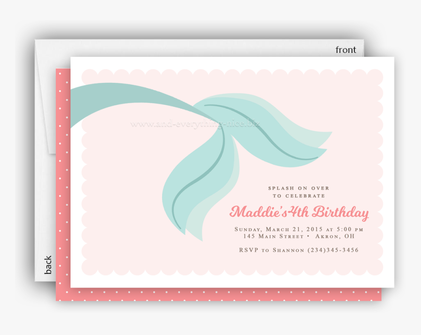 Mermaid Tail Party Invitation • Baby Shower Birthday, HD Png Download