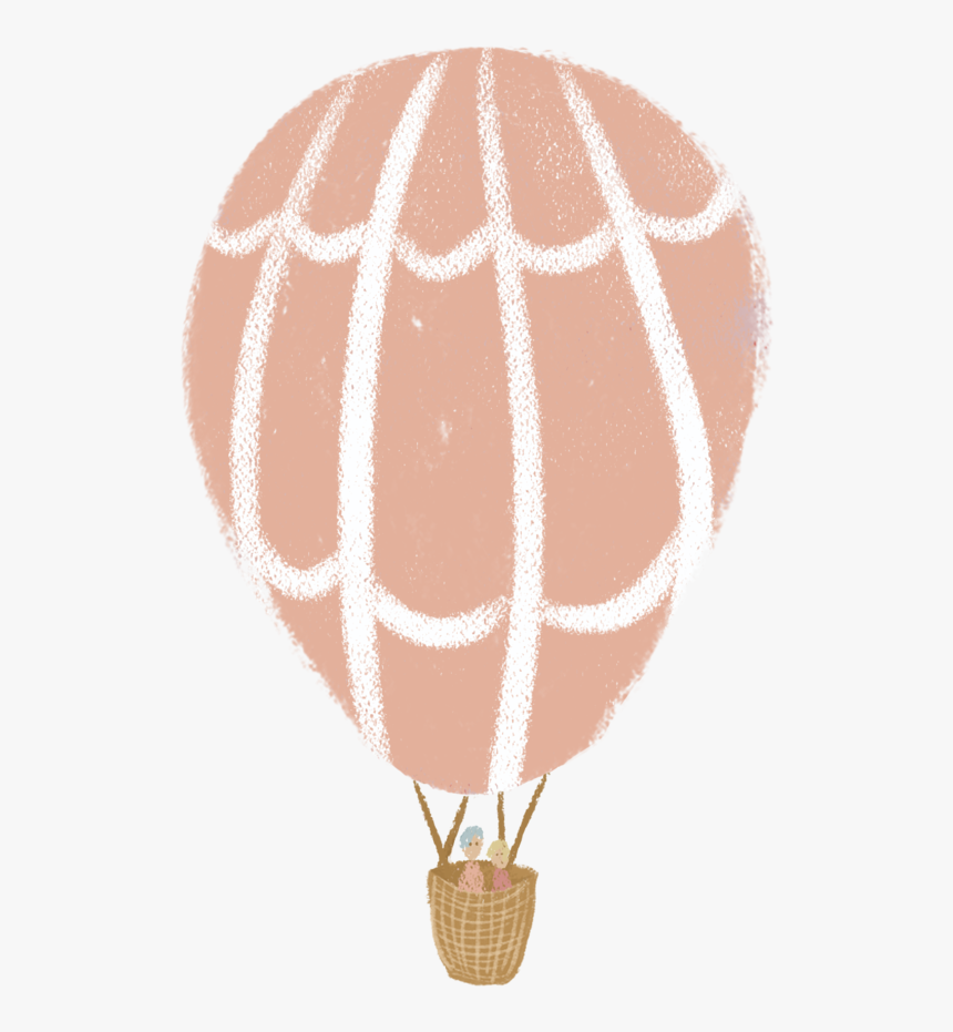 Peach Hot Air Balloon Png, Transparent Png