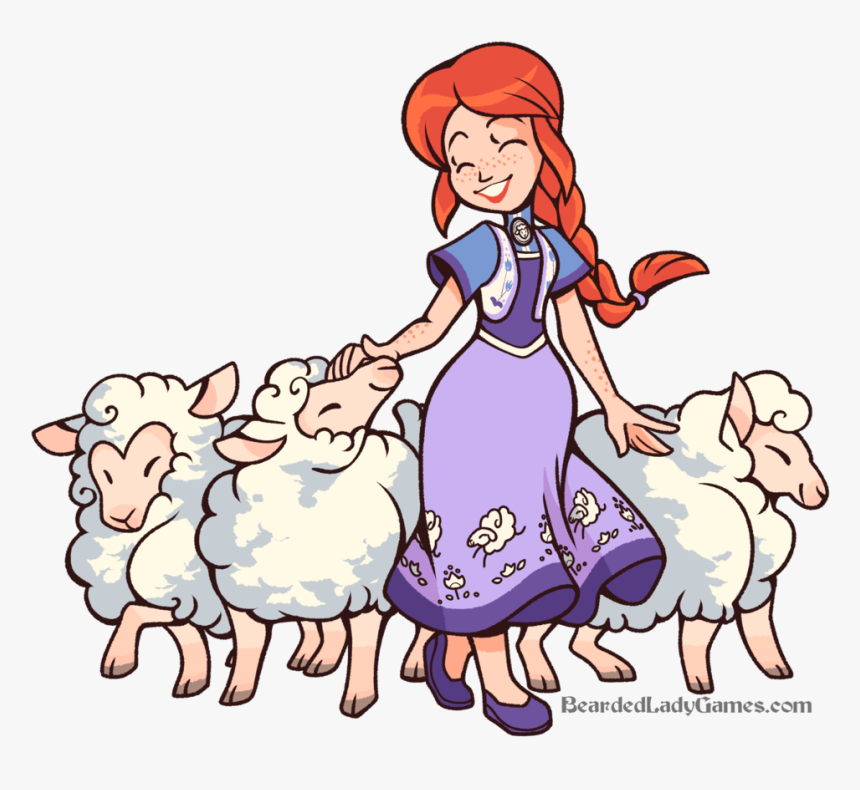 Shepherd Girl And Sheep, HD Png Download