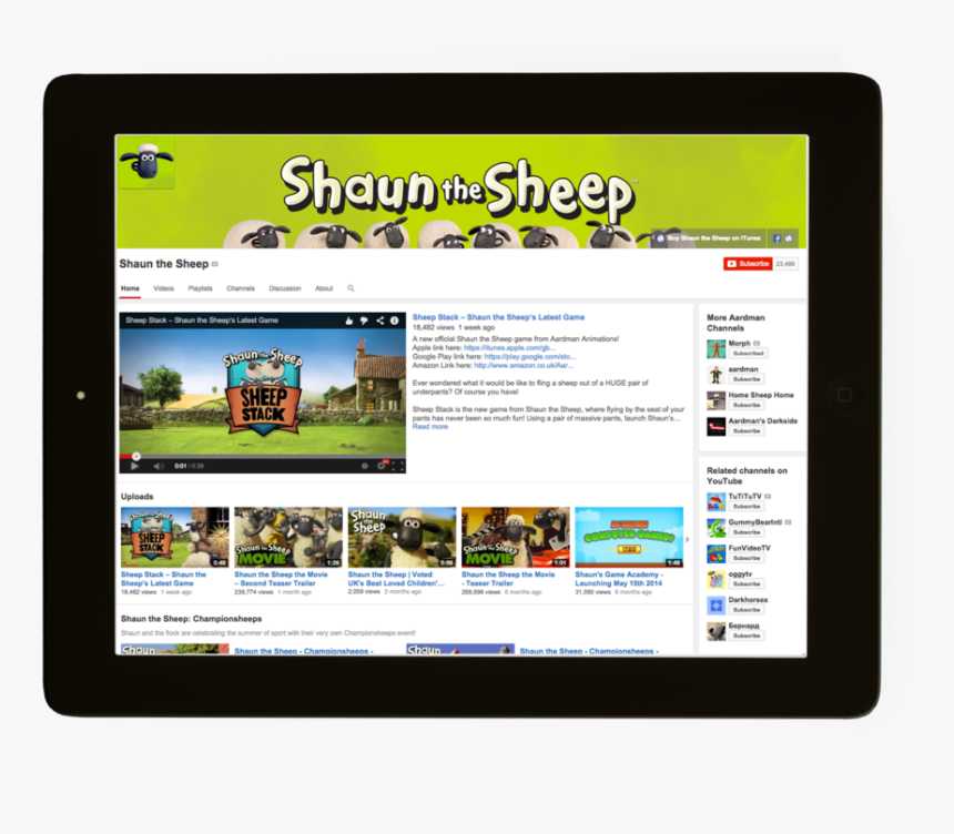 Ipad Shaun The Sheep, HD Png Download