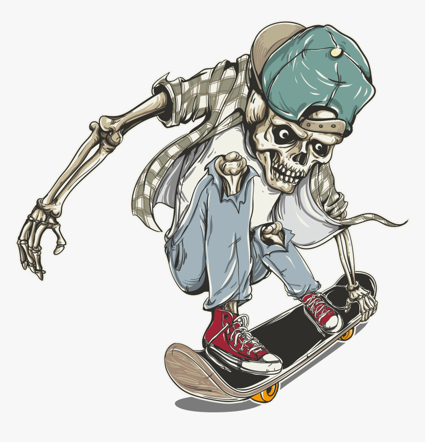Vector Skeleton Skateboard Png Freeuse Stock, Transparent Png