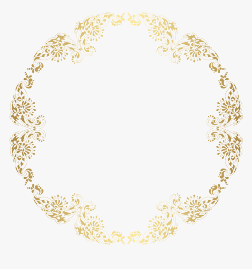 Floral Gold Round Border Png, Transparent Png