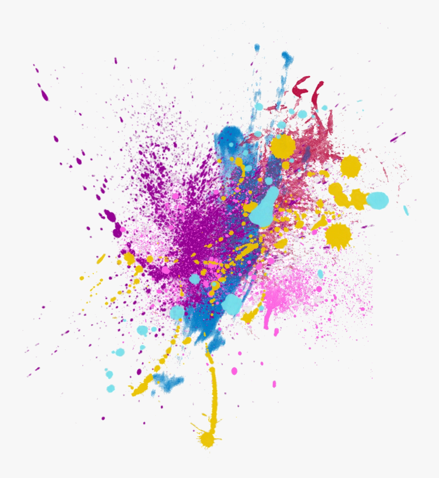 #color #splash #colorsplash #purple #blue #yellow #pink, HD Png Download