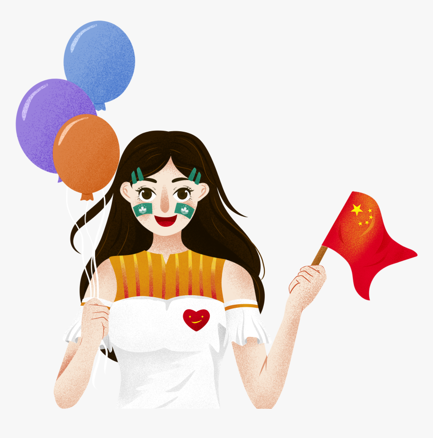 Cartoon Girl Fresh Celebration Png And Psd, Transparent Png