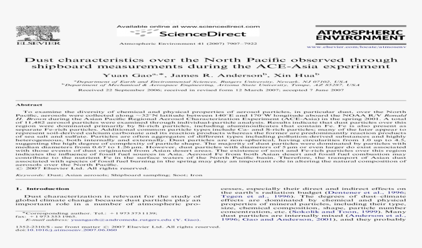 Dust Characteristics Over The North Pacific Observed, HD Png Download