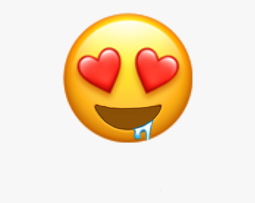 #freetoedit #heart #hearteyes #emoji #drool #drooling, HD Png Download
