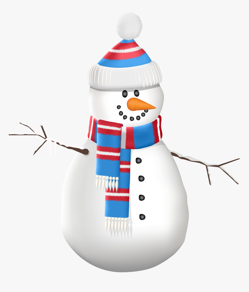 Snowman Hat And Scarf Transparent Clip Art Image​, HD Png Download