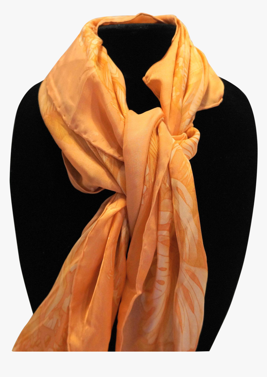 Tommy Bahama Pale Orange Jungle Print Silk Scarf, HD Png Download