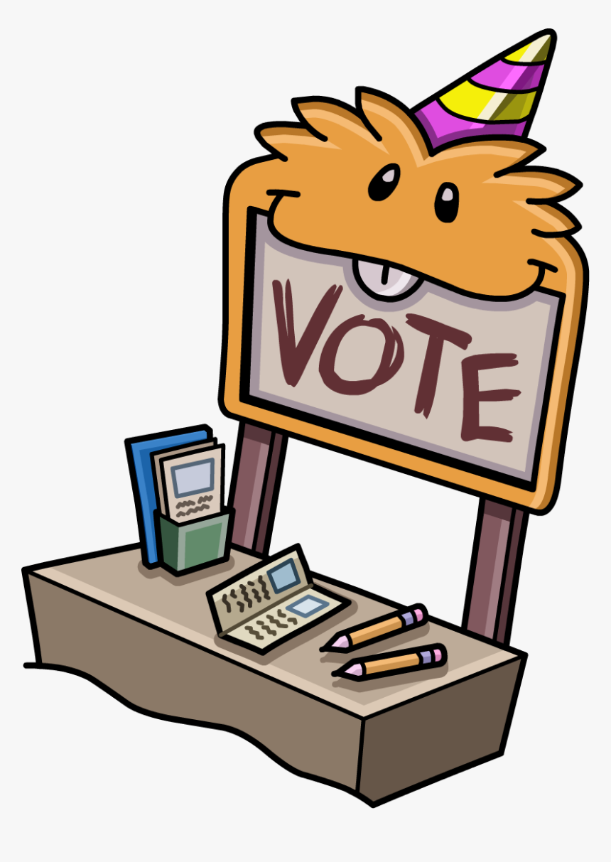 Vote Booth With An Orange Puffle, HD Png Download