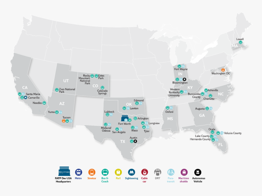 Ratp Dev Usa Map, HD Png Download