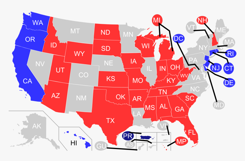 Transparent Blank Map Of Usa Png, Png Download