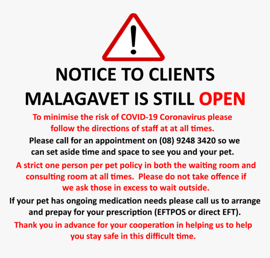 Malagavet Covid Warning, HD Png Download