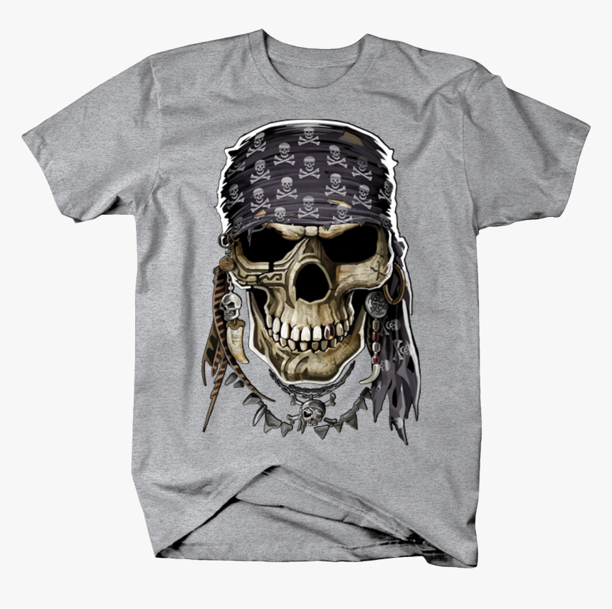 Pirate Skull Head With Bandana Skull And Bones, HD Png Download