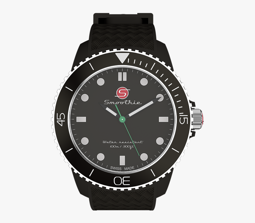 Clock Wrist Watch Time Indicating Black Time, HD Png Download