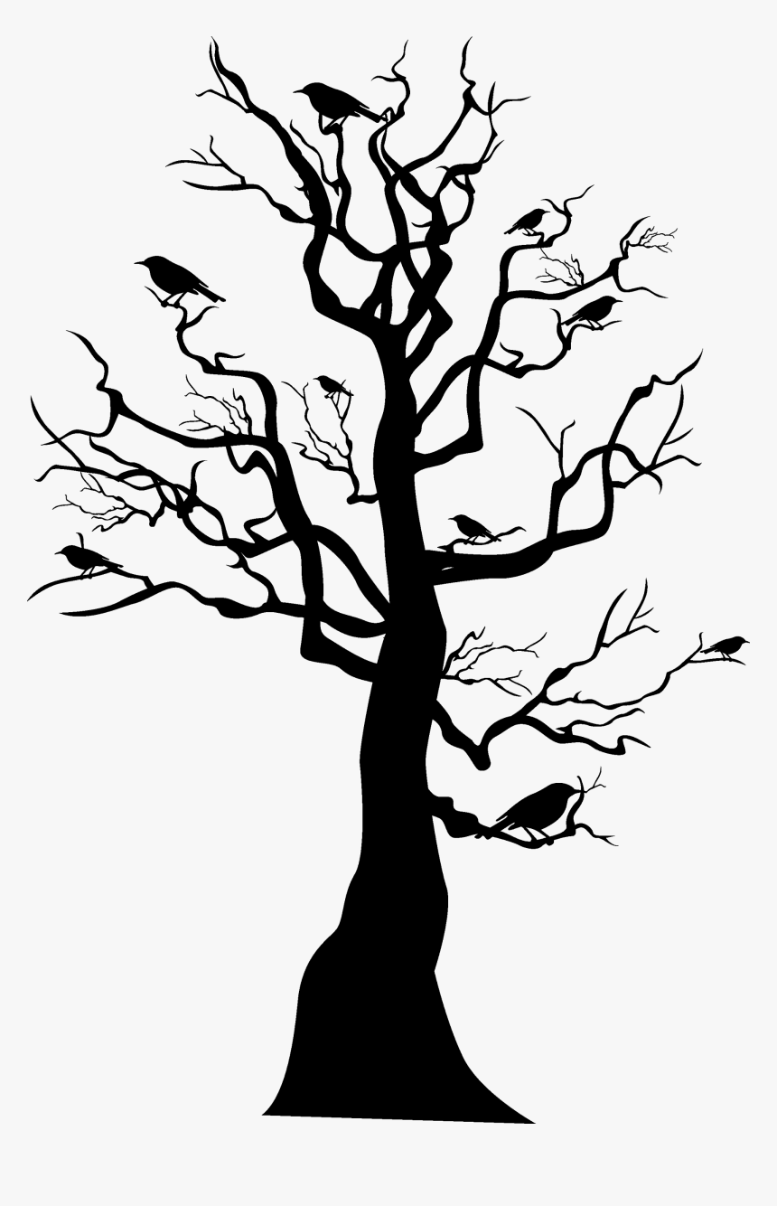 #tree #silhouette - Silhouette Tree Skeleton, HD Png Download