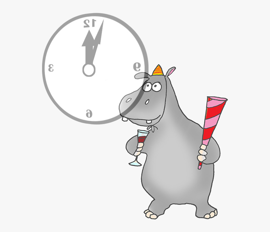 Happy,new Year New Years Clipart Funny Transparent - Hippo New Year 2019, HD Png Download