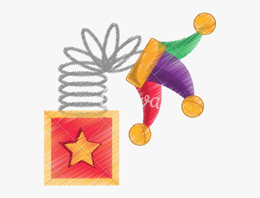 Drawing Surprise Box Hat Jester April Fools - Dessin Boite À Surprise, HD Png Download