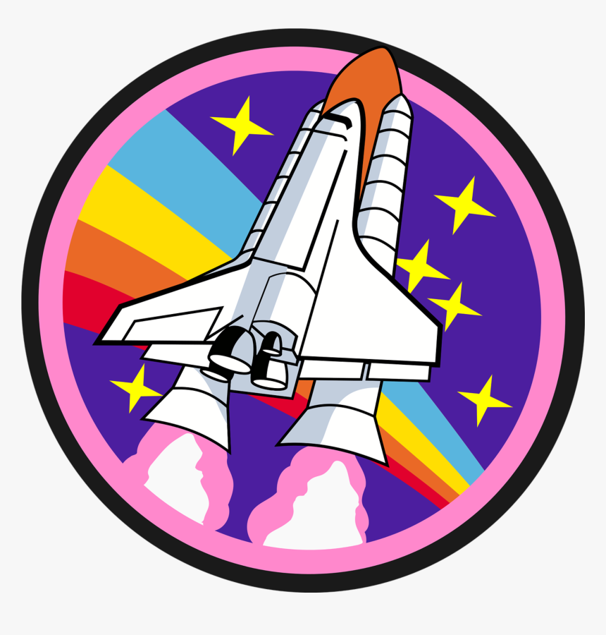 Badge, Patch, Pink, Rainbow, Rocket, Round, Shuttle - Rocket Rainbow, HD Png Download