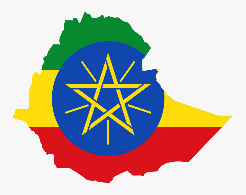 Transparent New Years Clip Art Png - Ethiopia Map With Flag, Png Download