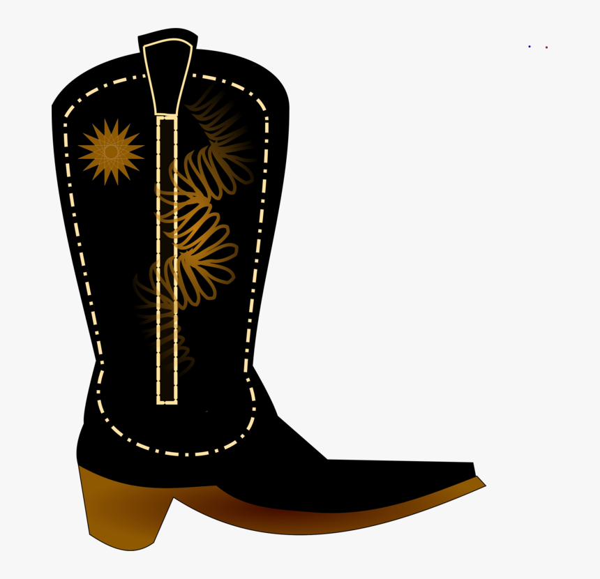 Vector Clip Art Of Black Cowboy Boot - Black Cowboy Boots Clipart, HD Png Download