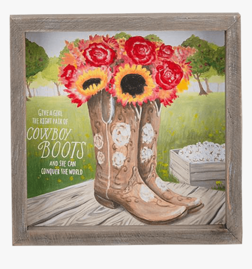 Cowboy Boots Framed Canvas - Give A Girl The Right Pair Of Cowboy Boots, HD Png Download