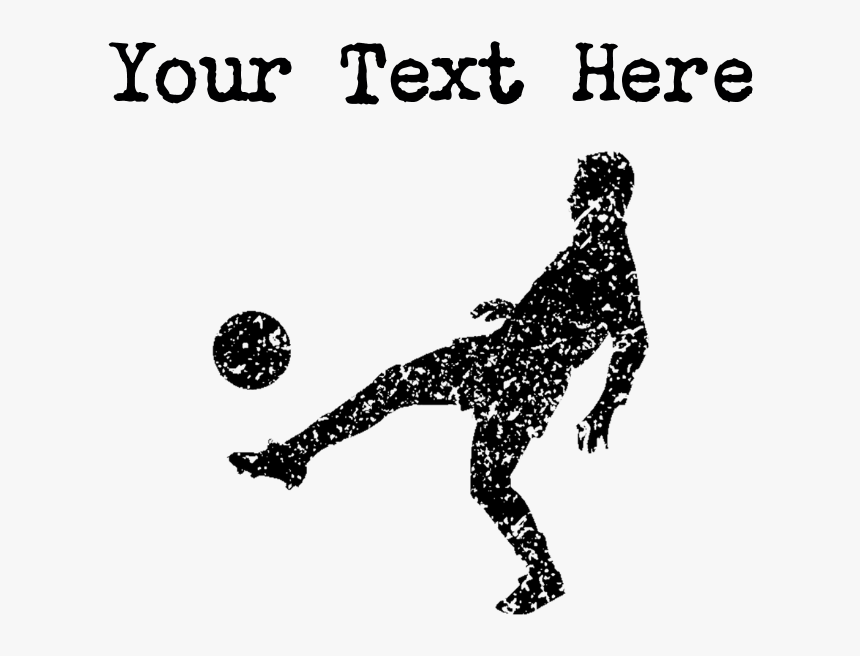 Distressed Soccer Player Silhouette Dog T - Illustration, HD Png Download