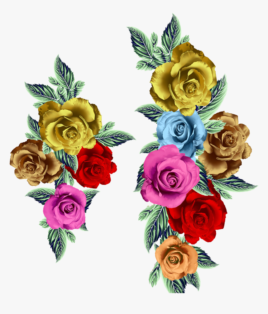 Flower,flower Patch,patch,stone Work Flower Patch Design,flowers,saree - Hybrid Tea Rose, HD Png Download