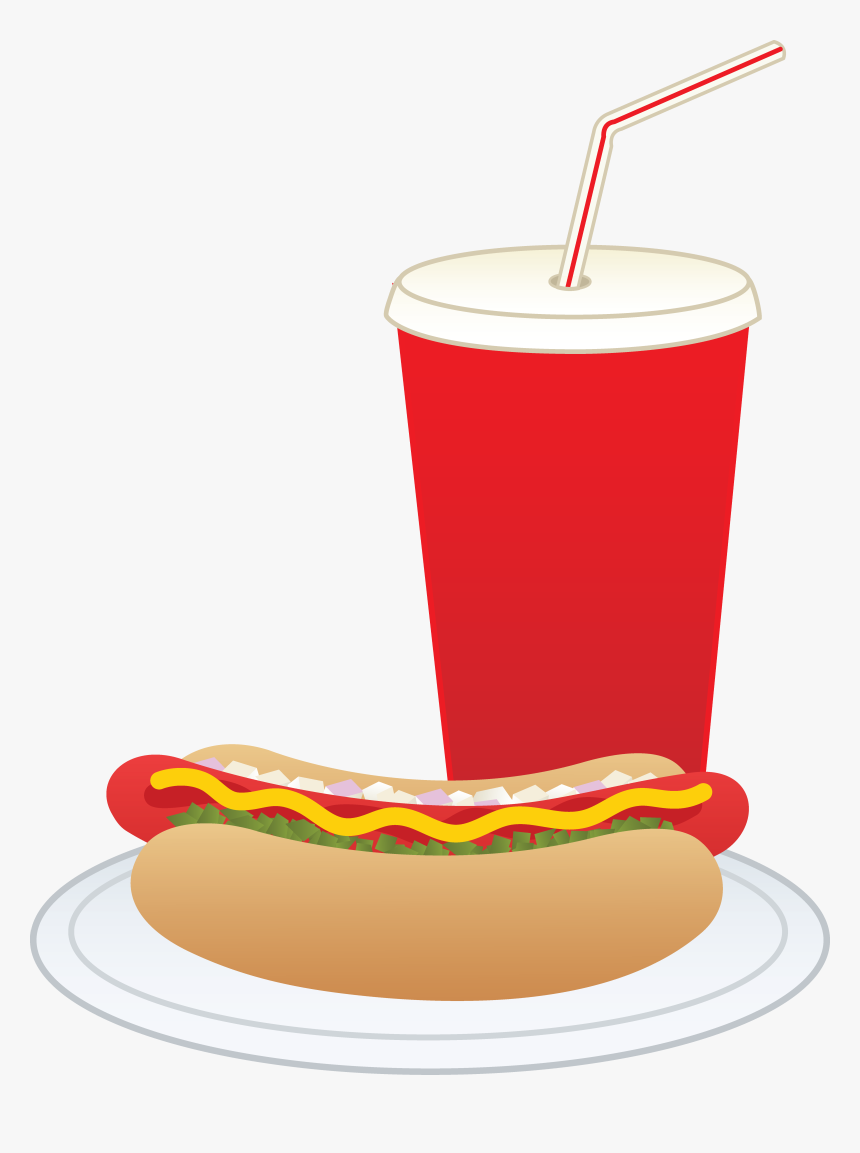 Hot Dog And Soft Drink - Hot Dogs And Soda, HD Png Download