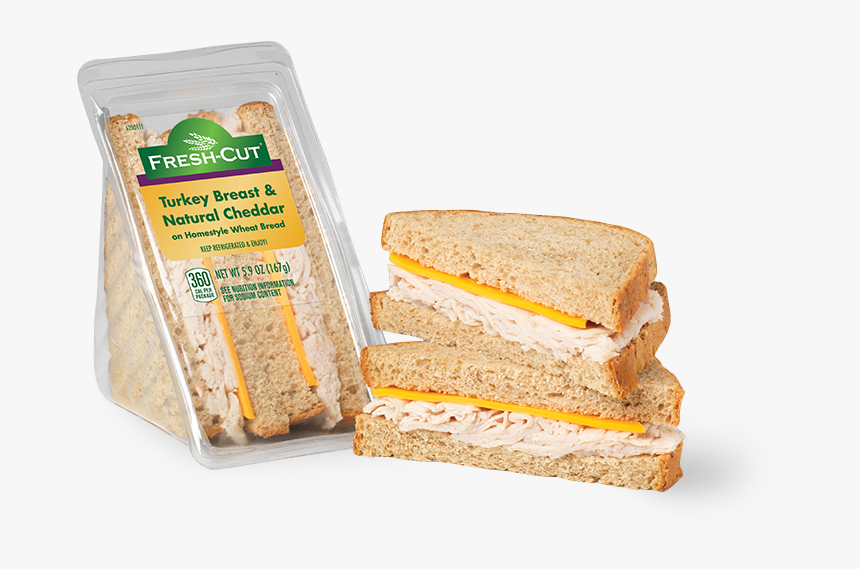 Turkey Breast & Natural Cheddar Wedge - Turkey & Cheese Wedge, HD Png Download