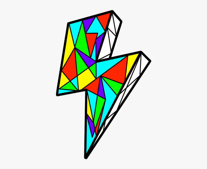 #colorful #spark #lightning #overlapping #geometric - Triangle, HD Png Download