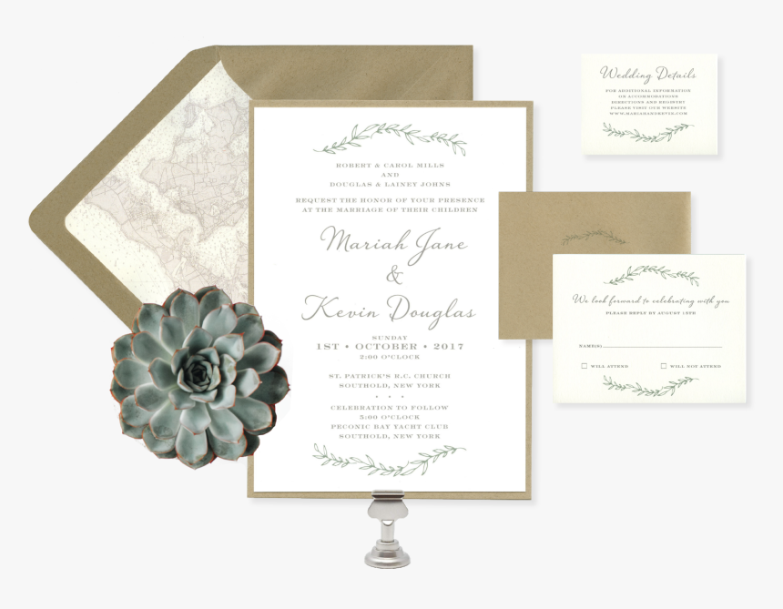 “fat Cat Made Our Invitations, Menus, And Place Cards - Floral Design, HD Png Download