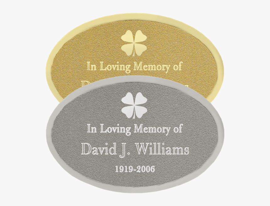 Oval Plaque In Silver Or Brass Finish - Badge, HD Png Download