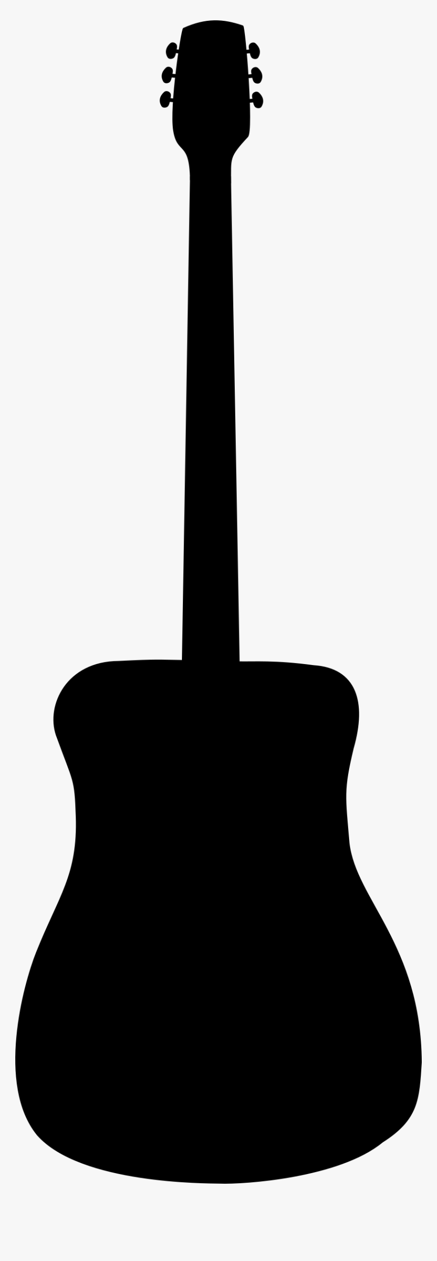 Acoustic Guitar Silhouette Clip Arts - Guitar Clipart Outline Black And White, HD Png Download