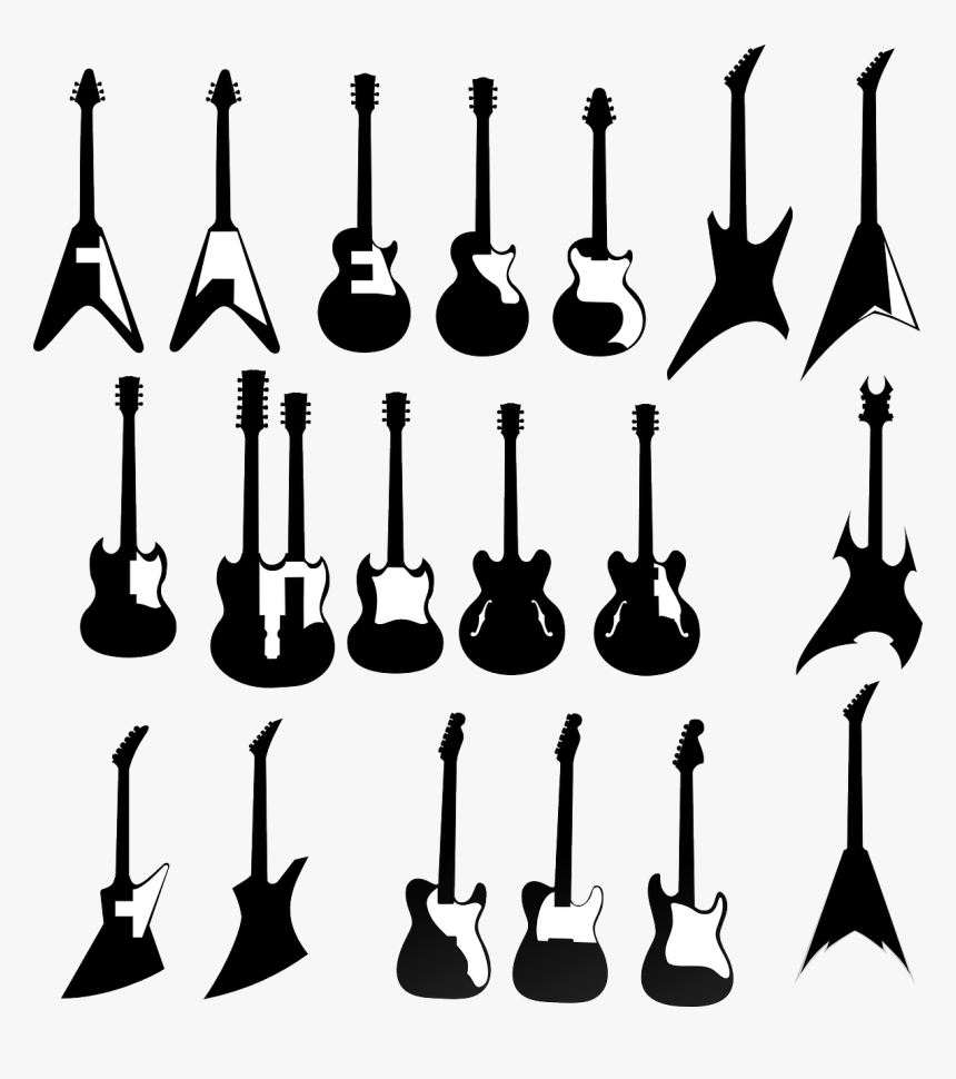 Electric Guitar Vector Graphics Acoustic Guitar Clip - Shape Of Electric Guitar, HD Png Download