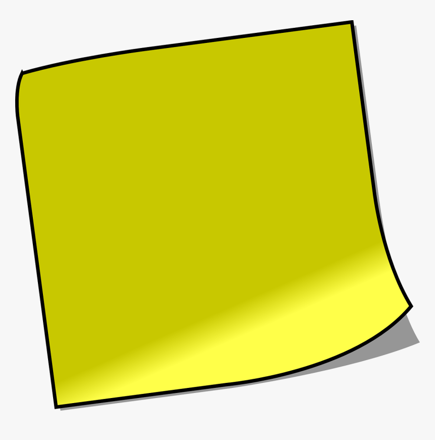 Transparent Note Clipart - Yellow Post It Note Png Transparent, Png Download