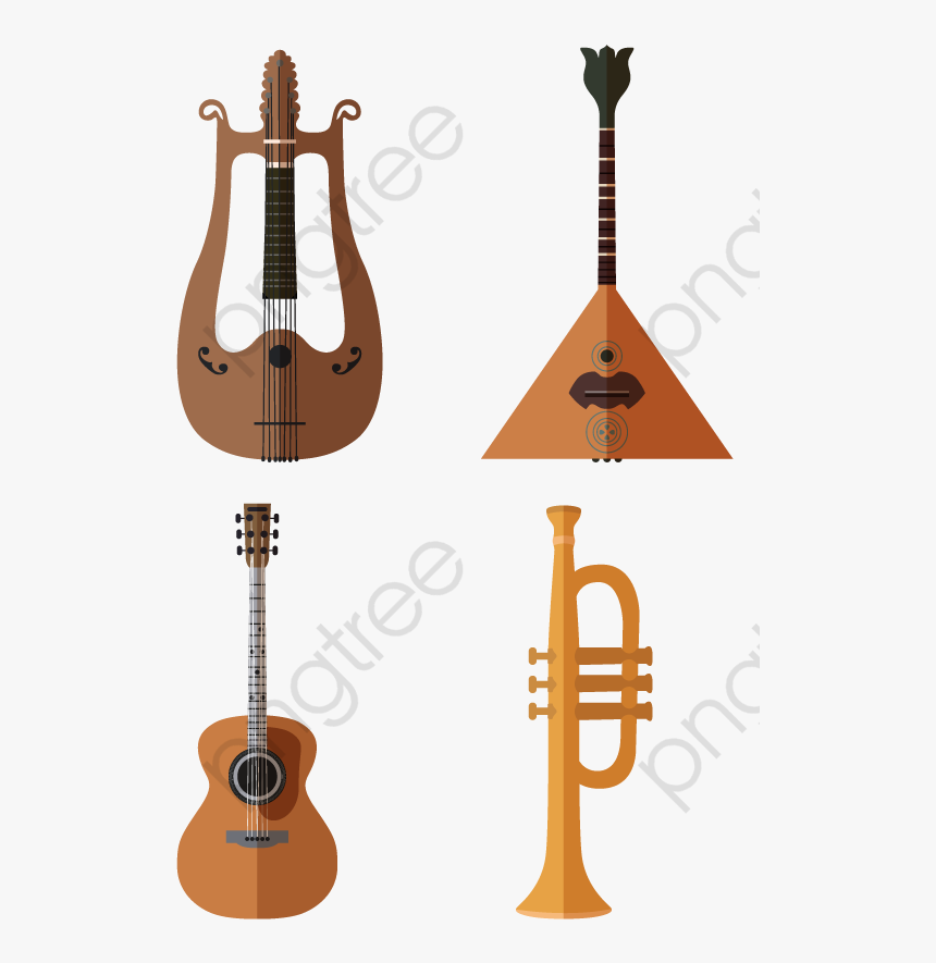 Trumpet Guitar Cello Instrument, Guitar Vector, Small,, HD Png Download