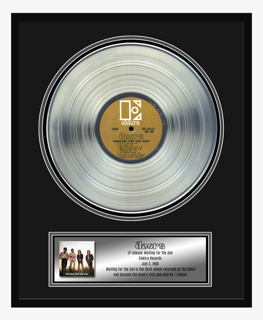 The Doors Waiting For The Sun Platinum Album Award - Platinum Record Plaque, HD Png Download