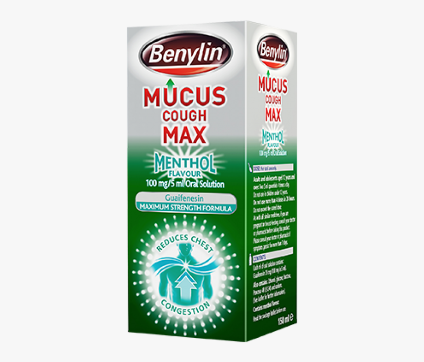 Benylin® Mucus Cough Menthol - Benylin Mucus Cough Max Menthol, HD Png Download