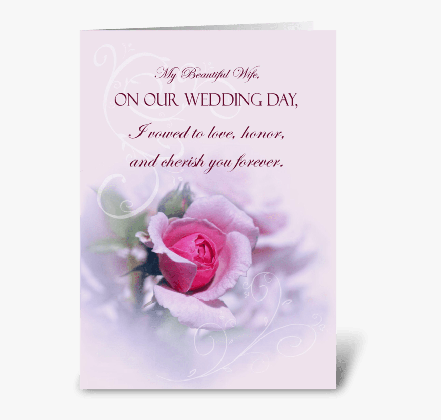 Pink Rose Wedding Anniversary For Wife Greeting Card - Our Marriage Anniversary, HD Png Download