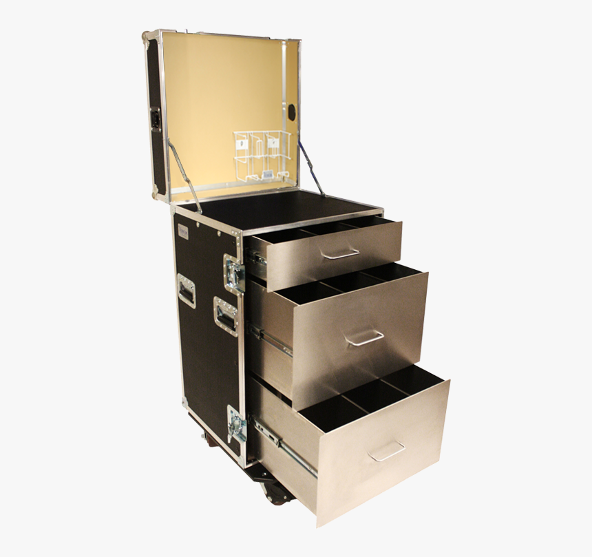 24 Workstation With 3 Drawers And Table Open - Dresser, HD Png Download