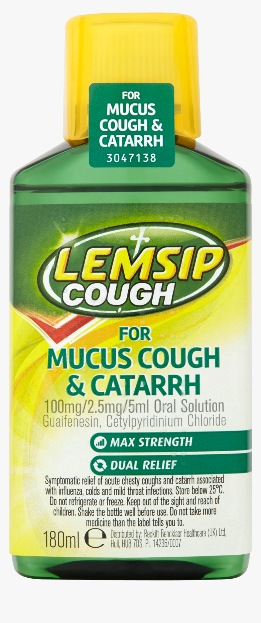 Lemsip Cough For Mucus Cough & Catarrh 100mg/2 - Medicine For Catarrh And Cough, HD Png Download