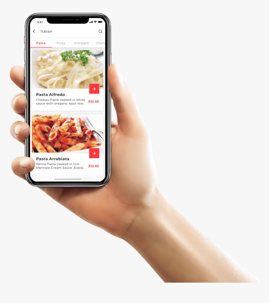 Food Delivery Business - Iphone X In Hand White Background, HD Png Download