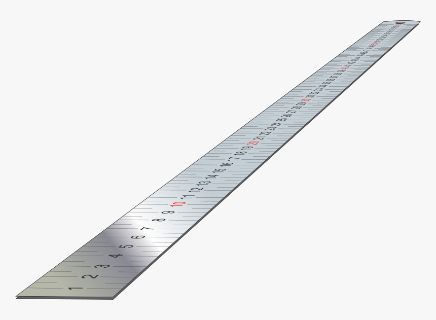 Free Vector Stainless Steel Ruler - Ruler Perspective, HD Png Download