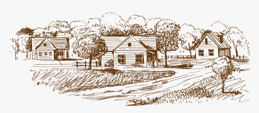 Sketch Hand-painted Drawing Village Free Hd Image Clipart - Village Png Background Hd, Transparent Png