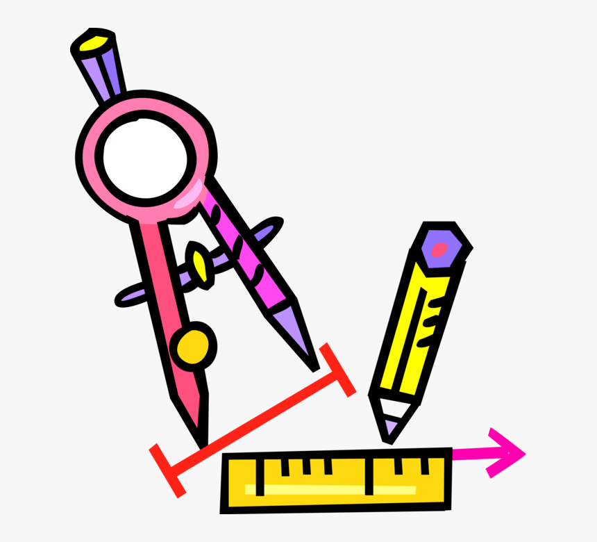 Vector Illustration Of Measurement Compass Used In Compass And Ruler