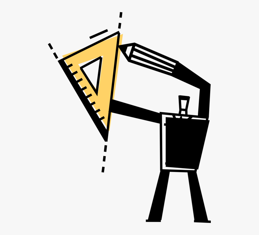 Vector Illustration Of Draftsman Or Draughtsman Prepares - Illustration, HD Png Download