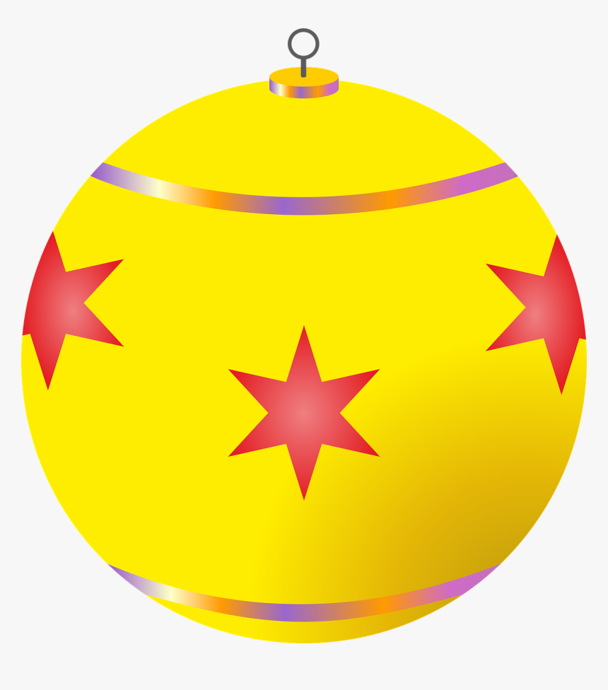 Christmas Decorations Ball Png Image - Clip Art Yellow Christmas Ball, Transparent Png